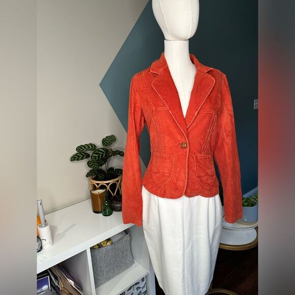 Dollhouse Jackets & Blazers - Dollhouse Orange Corduroy Blazer Jacket, Floral Junior’s Medium, Vintage Button